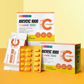 HOLIDAYS Vitamin C 1000 Supplement – High Potency Antioxidant, 1000 mg per Day, Supports Energy, Collagen Formation & Iron Absorption, Individually Packed Tablets, 180 Tablets×4boxes _ Made in KOREA